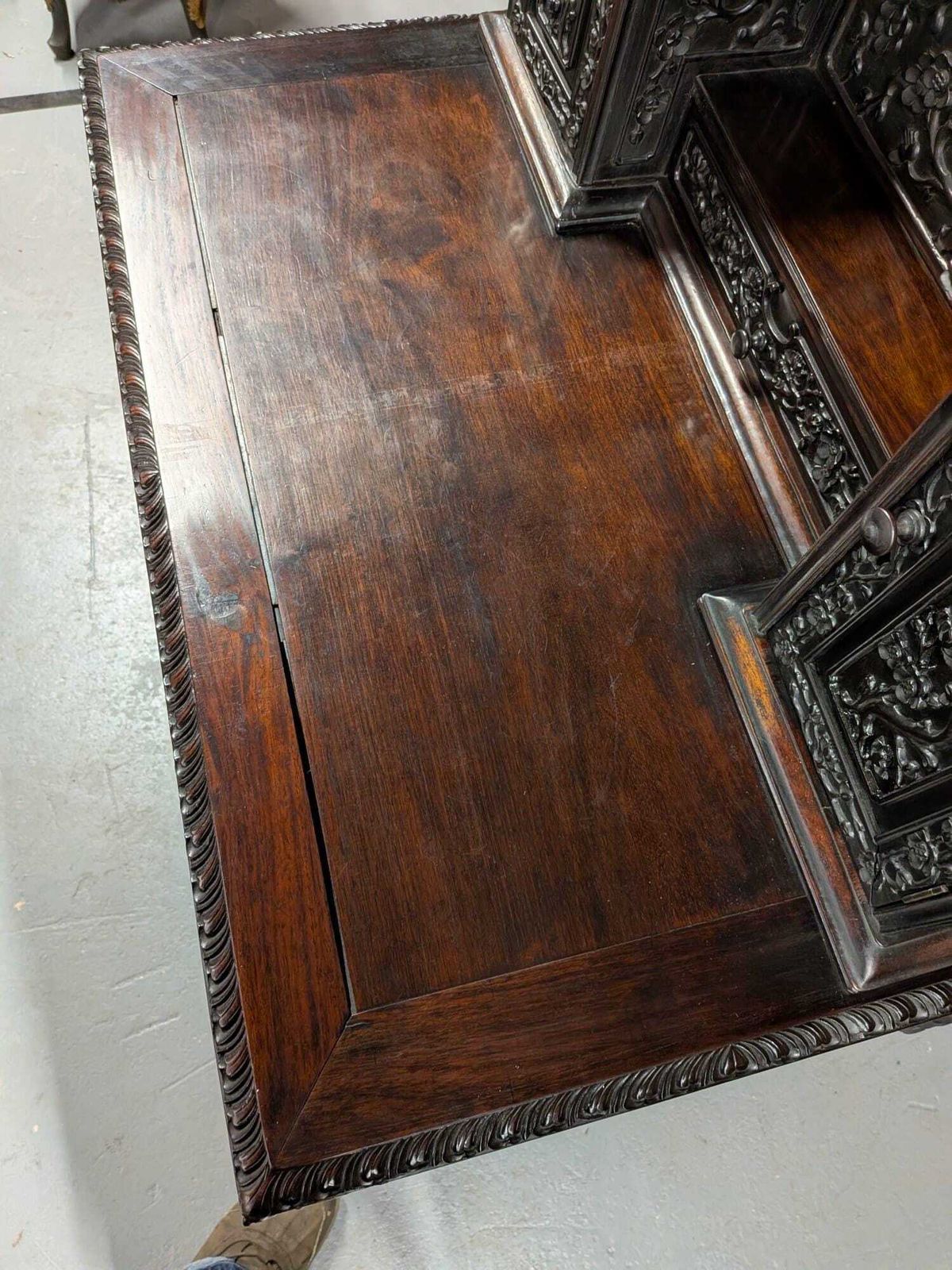Rare Victorian 1880 Antique Carved Hongmu Desk photo Furniture