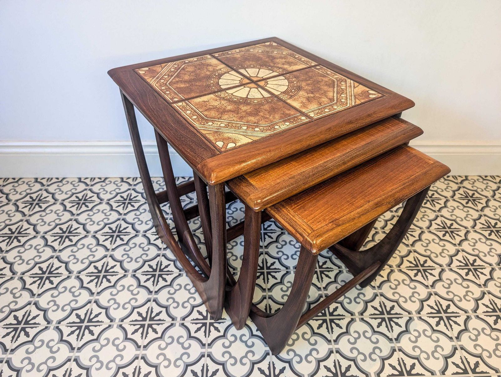 G Plan Astro Tiled Top Nest Of Tables. Retro, Vintage G Plan. Set Of 3 Tables