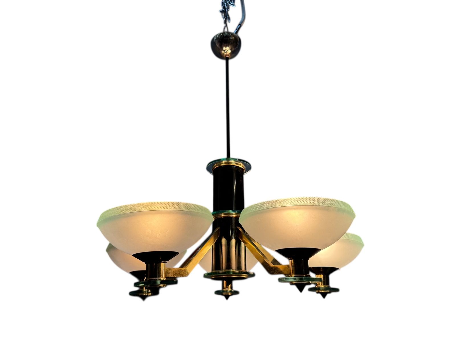 photo for sale Large Art Deco Murano Glass Chandelier 1960’s