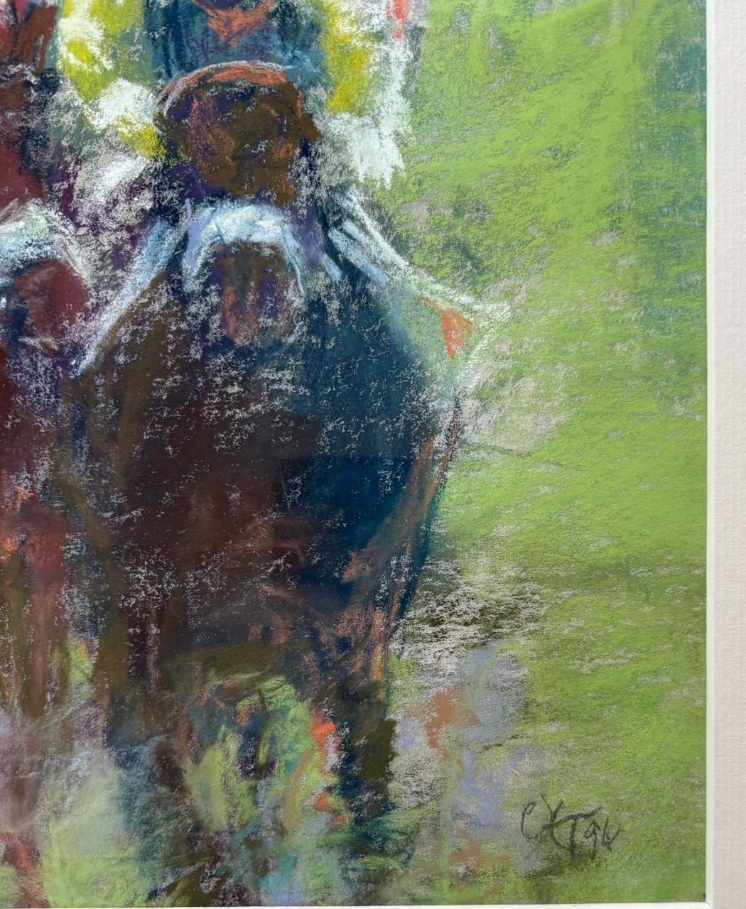 A Dynamic Pastel Study Of Horse Racing (1994) photo for sale