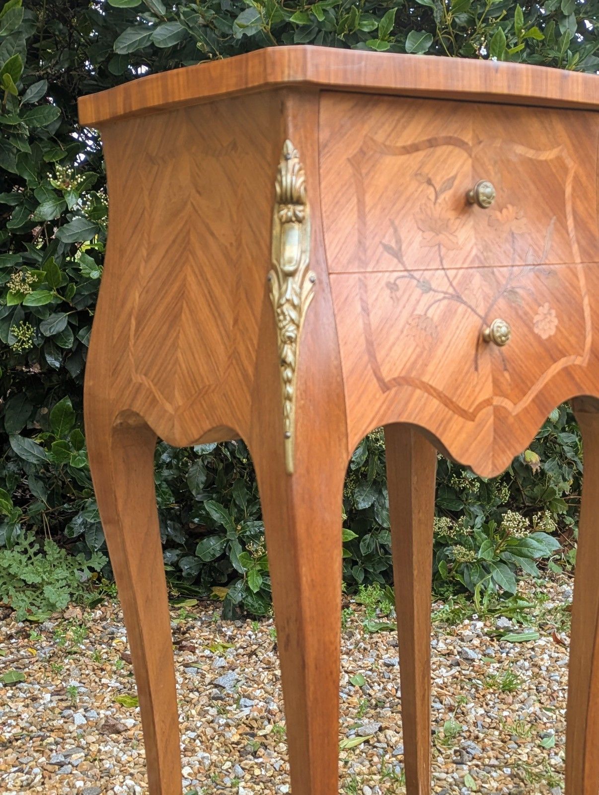 Pair Antique French Bedside Cabinets Inlaid Kingwood photo vintage
