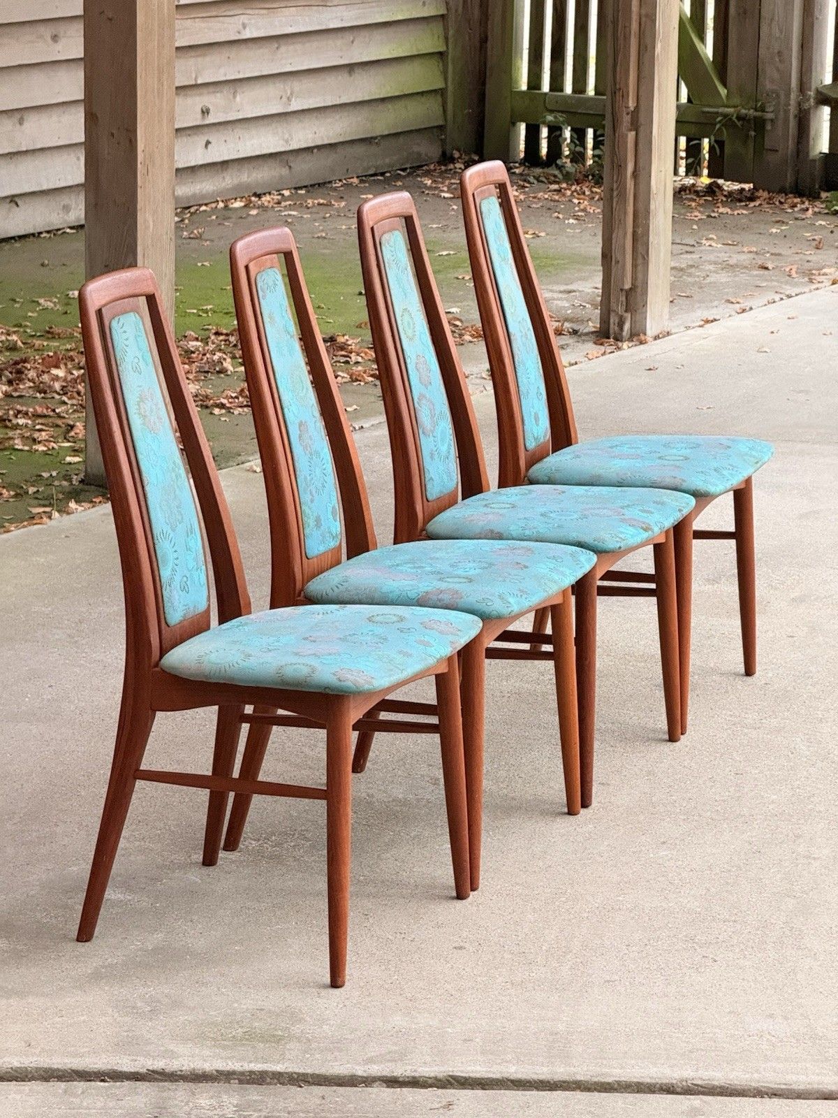 photo buy Rare Set 6(4+2) Nils Koefoeds “Eva” Teak Dining Chairs, Danish Modern, Hornslet