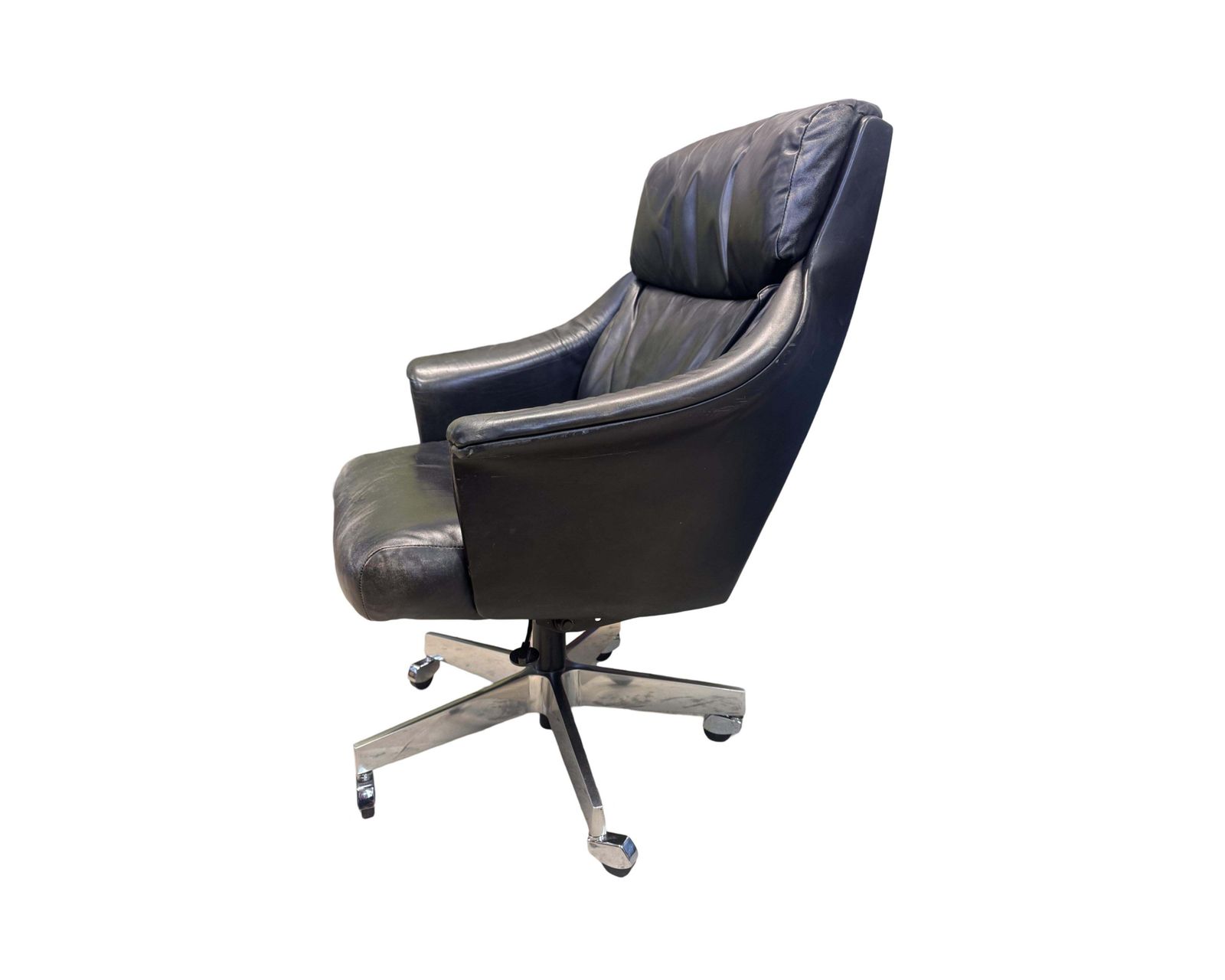 7101 Leather Swivel Lounge Chair By Martin Stoll For Giroflex, 1960s photo for sale