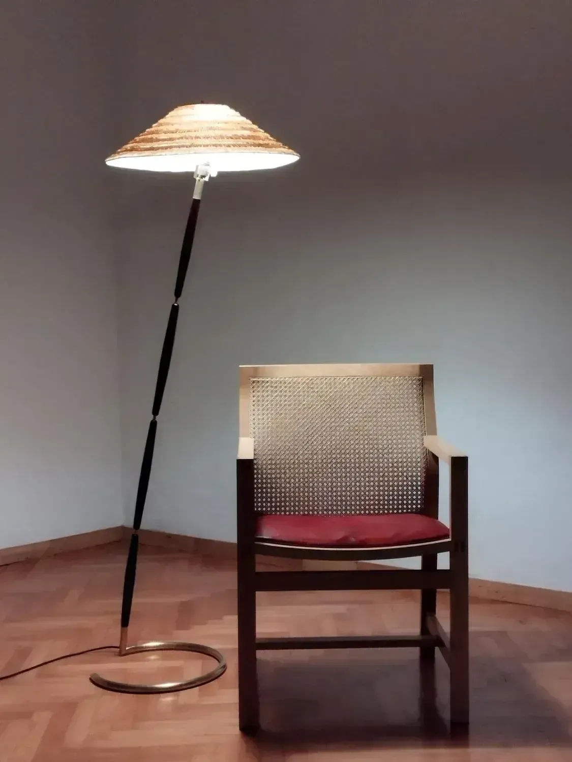 Mid Century Modern Sumatra Floor Lamp Attributed To Rupert Nikoll, Austria, 1960s photo for sale