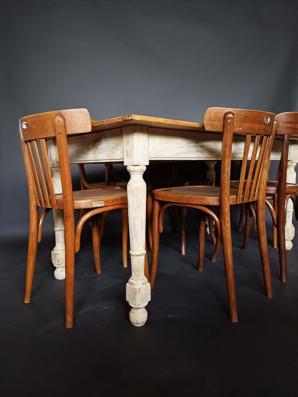 19th Century French Pine Wood Farm Table With A Painted Base photo buy