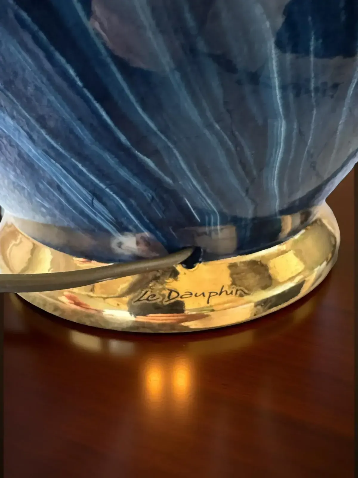 Pied Jars Onyx Bleu Table Lamp By Jean Pierre Gautier For Le Dauphin, France, 1980s photo furniture
