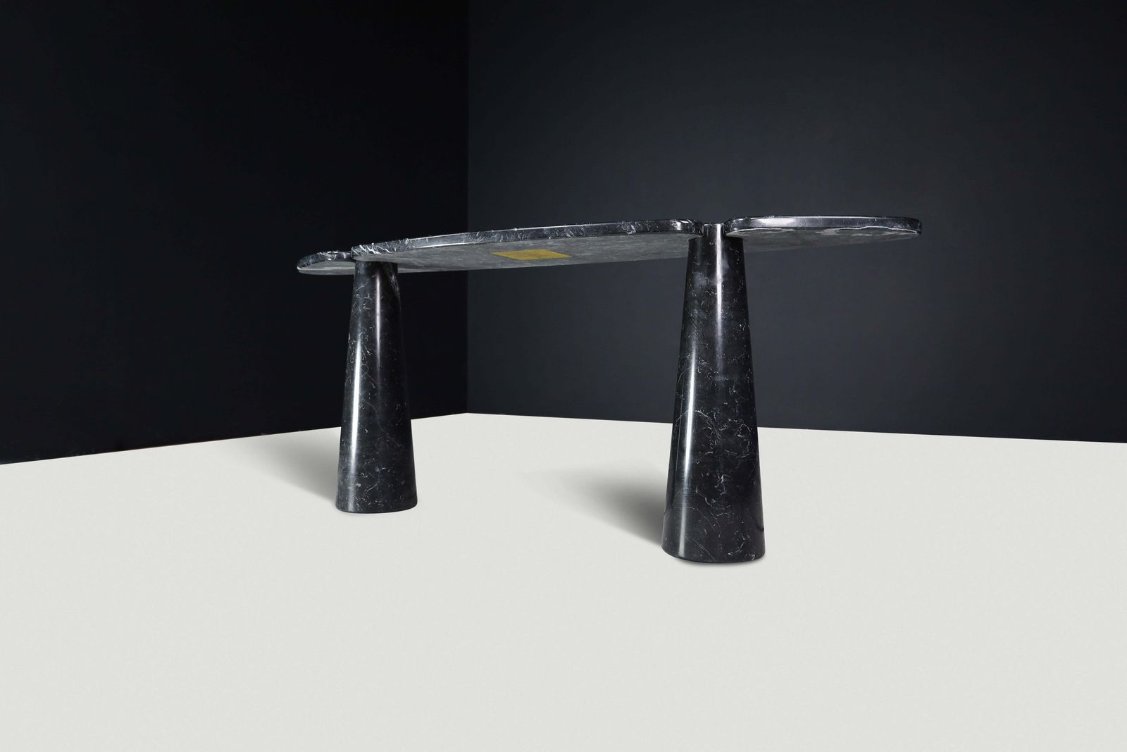 Angelo Mangiarotti For Skipper Black Marquina Marble "Eros" Console, Italy 1970s photo furniture
