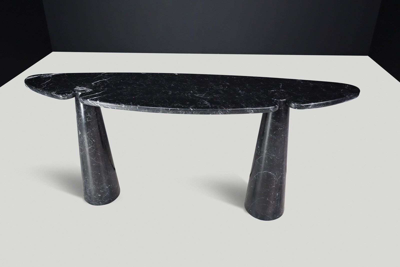 photo for sale Angelo Mangiarotti For Skipper Black Marquina Marble "Eros" Console, Italy 1970s