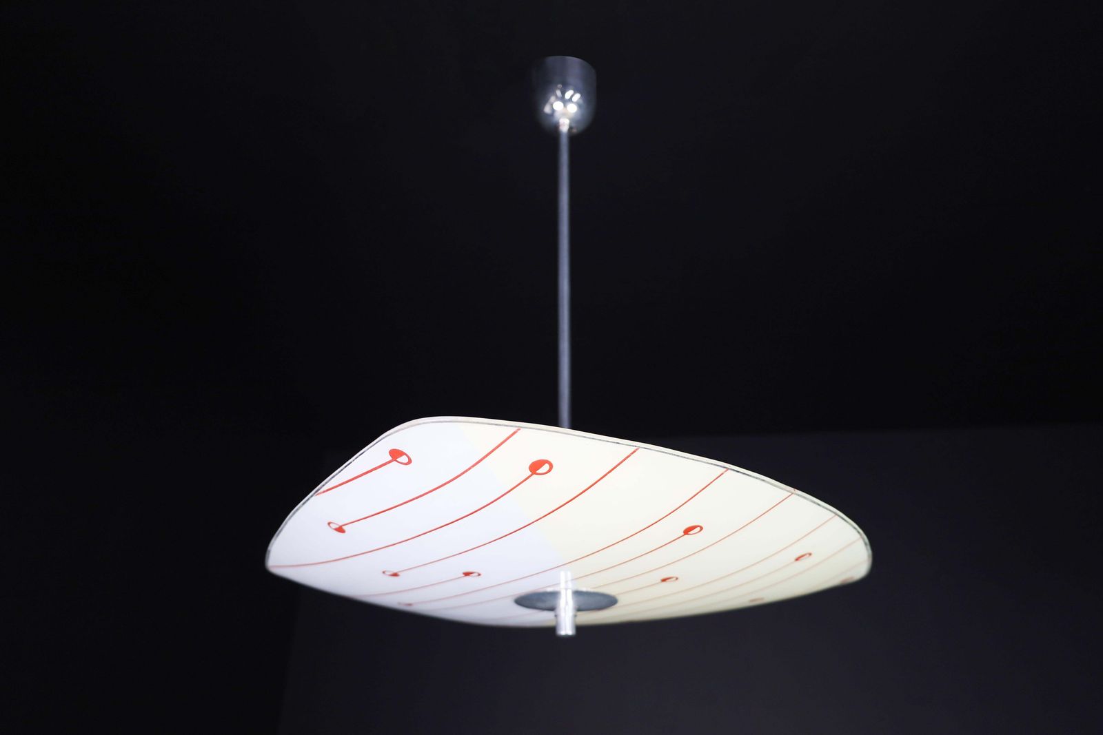 Mid Century Glass Hanging Pendant Lamp Brussels World Expo 1958 (5106) photo 740.0