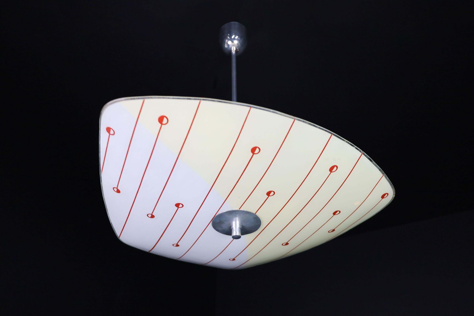 Mid Century Glass Hanging Pendant Lamp Brussels World Expo 1958 (5106) photo vinterior