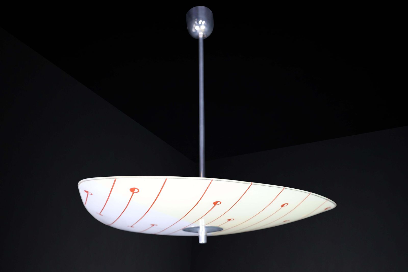 photo furniture Mid Century Glass Hanging Pendant Lamp Brussels World Expo 1958 (5106)