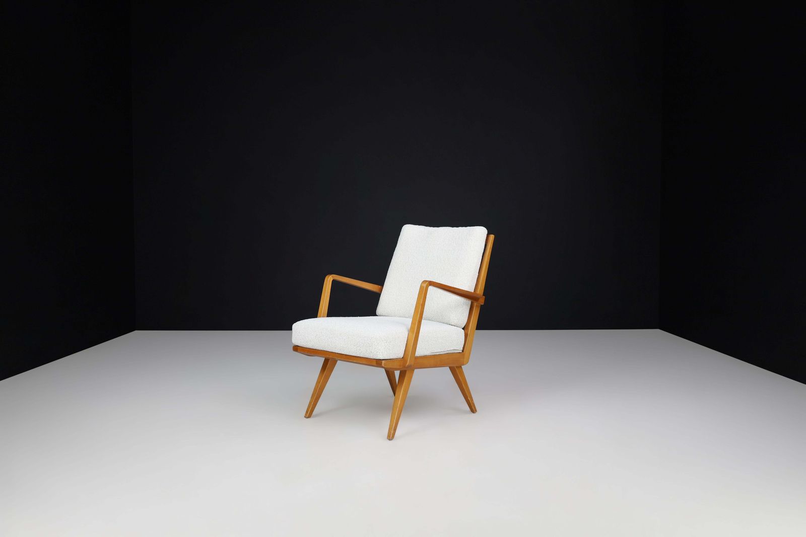 Walter Knoll "Antimott" Lounge Chair With Bouclé Cushions Germany, 1950s photo furniture