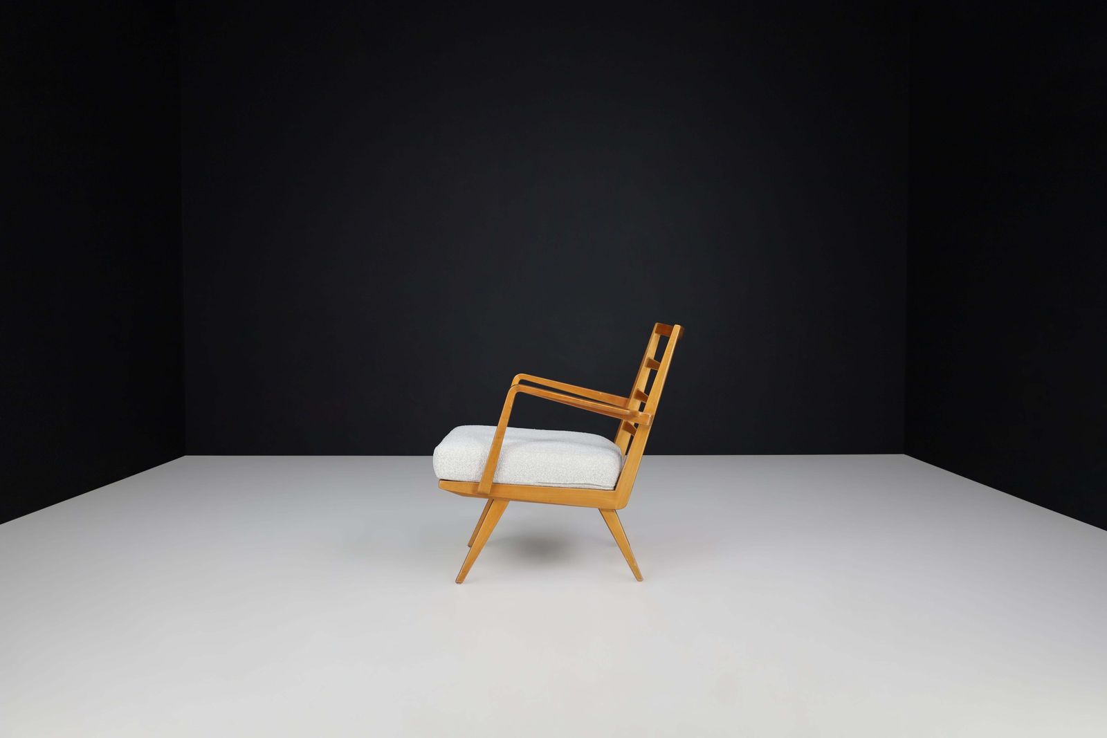 Walter Knoll "Antimott" Lounge Chair With Bouclé Cushions Germany, 1950s photo vinterior