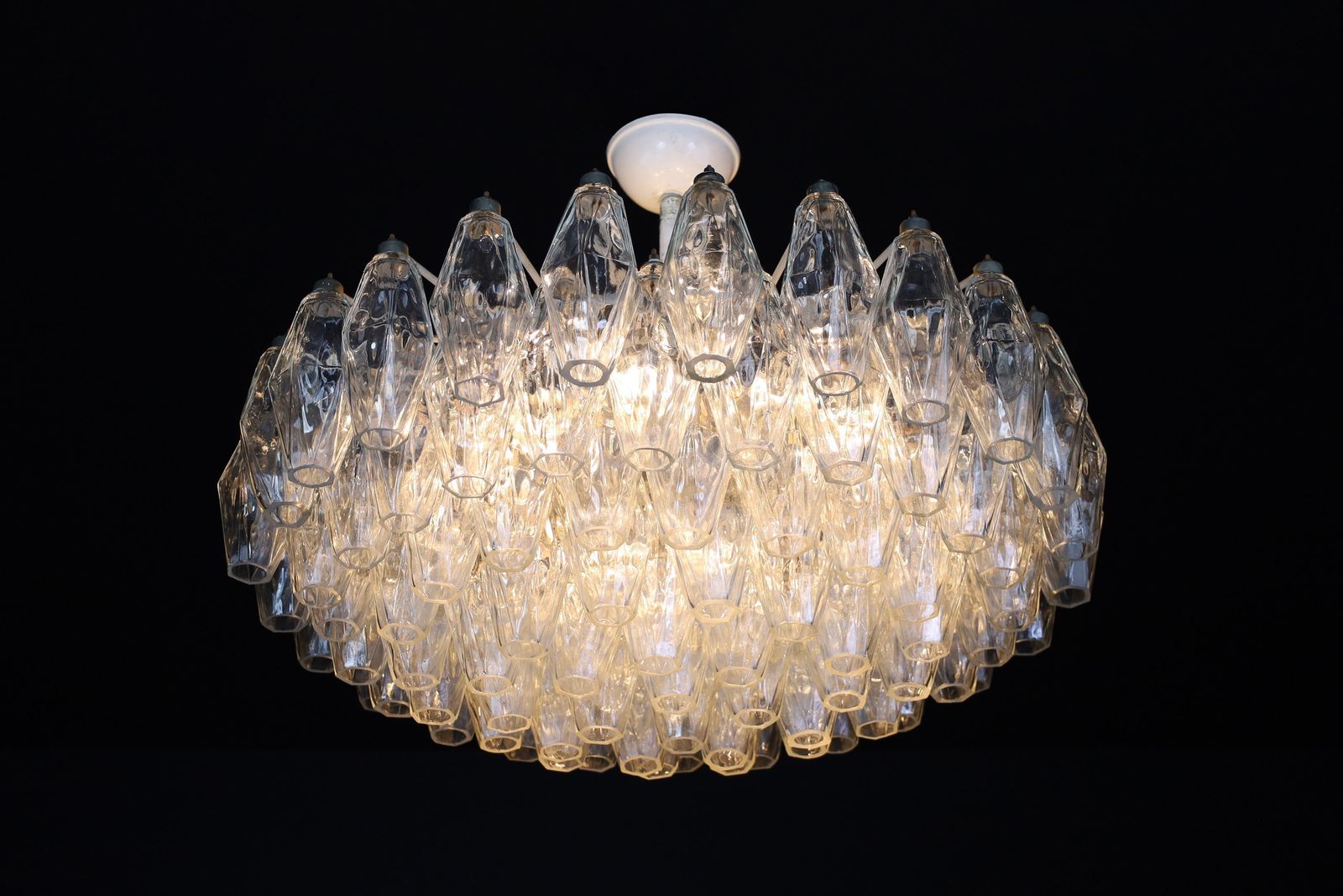Midcentury Carlo Scarpa Poliedri Chandelier For Venini, Murano, Italy, 1960s photo buy