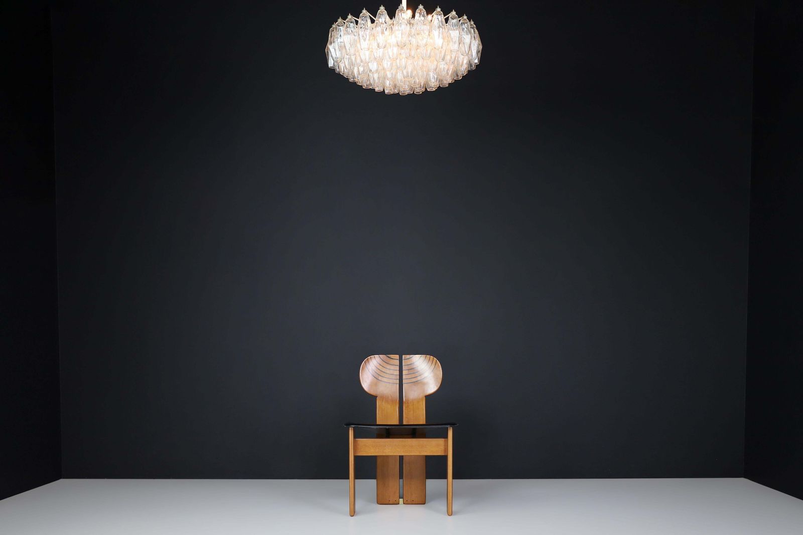 Lighting Midcentury Carlo Scarpa Poliedri Chandelier For Venini, Murano, Italy, 1960s photo