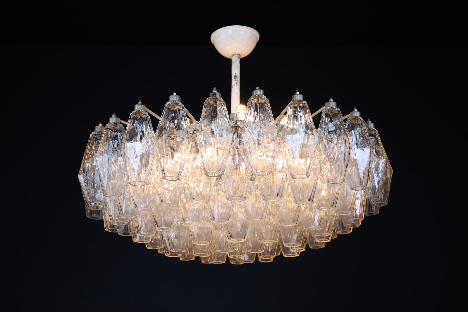 photo buy Midcentury Carlo Scarpa Poliedri Chandelier For Venini, Murano, Italy, 1960s