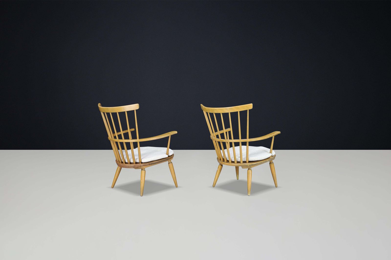 photo furniture Midcentury Armchair With New Boucle Cushions By Franz Schuster, Austria, 1950s