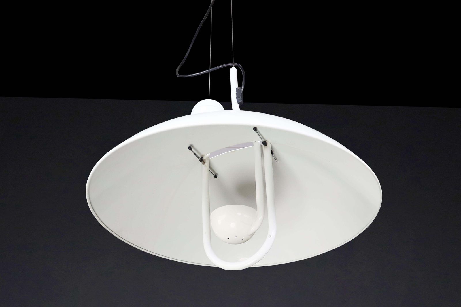 photo for sale Modern Elio Martinelli For Martinelli Luce Moon Dome Metal Pendant Lamp 1980
