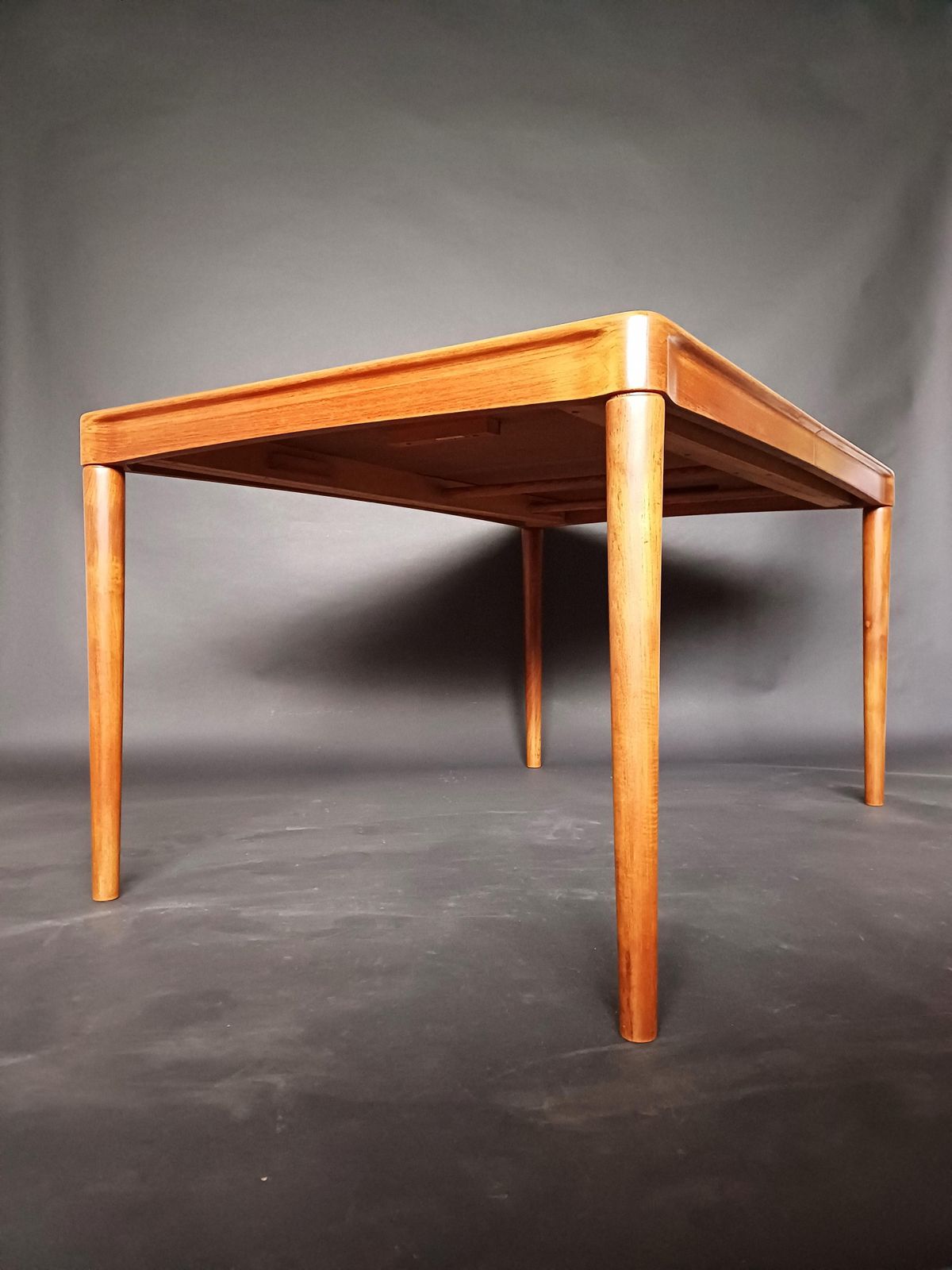 2557.6 Mid Century Modern Extendable Teak Dining Table By H.W. Klein For Bramin photo