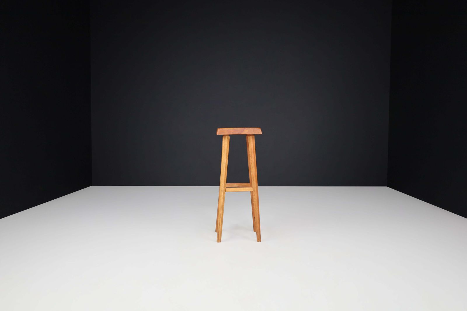 photo furniture Pierre Chapo, Elm Bar Stool S 01 C France, 1960