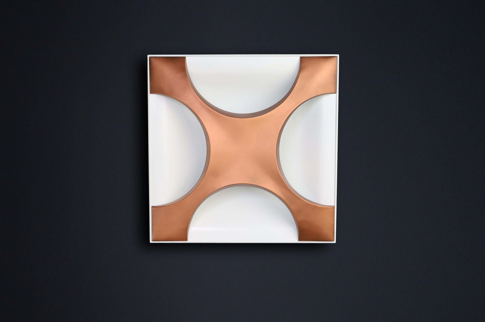 1968 “Cross Oyster” Wall Sculpture Lights By Rolf Krüger For Staff Leuchten photo vintage