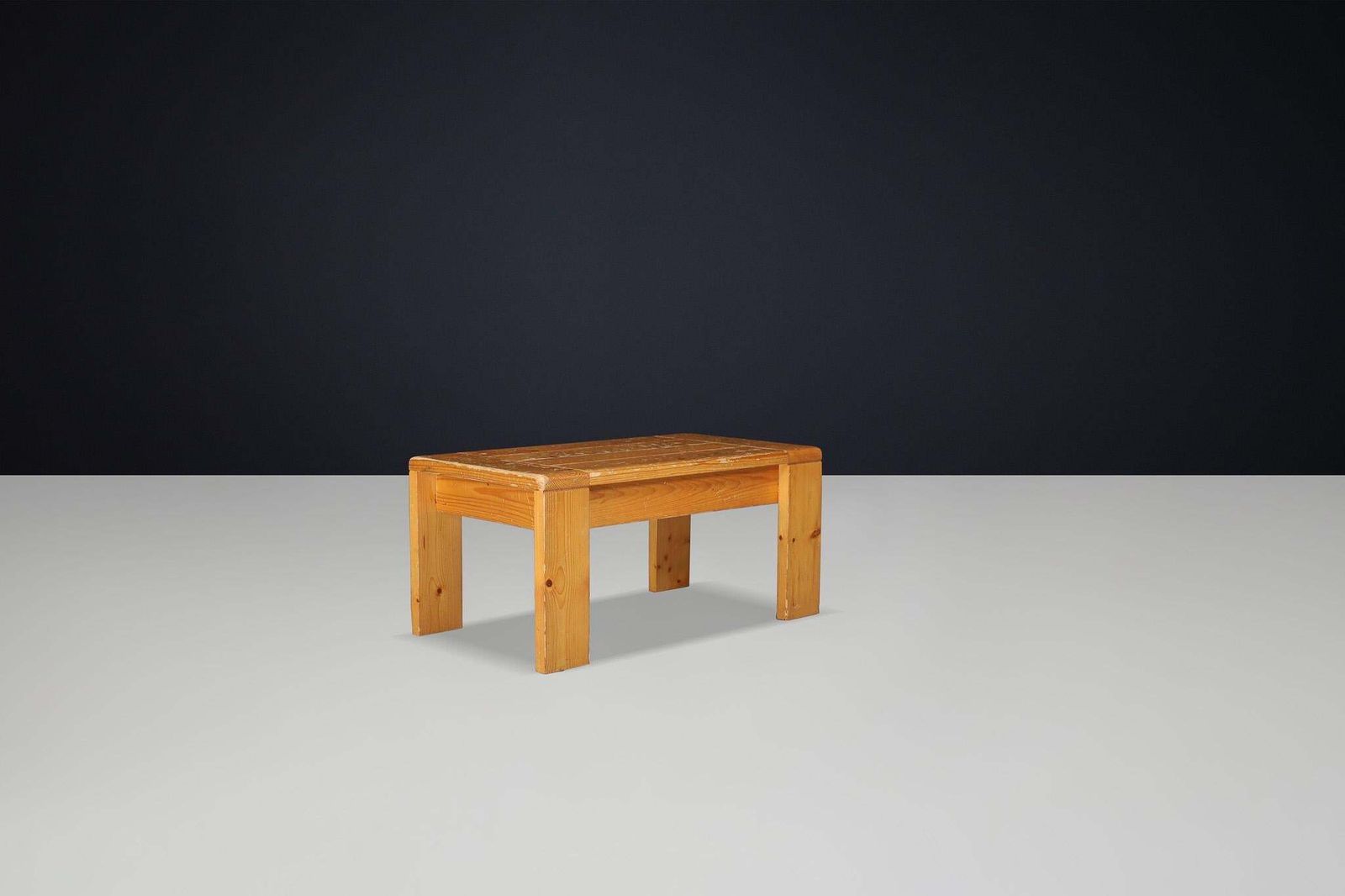 Mid Century Modern Charlotte Perriand “Les Arcs” Coffee Table In Pine photo 1252.0