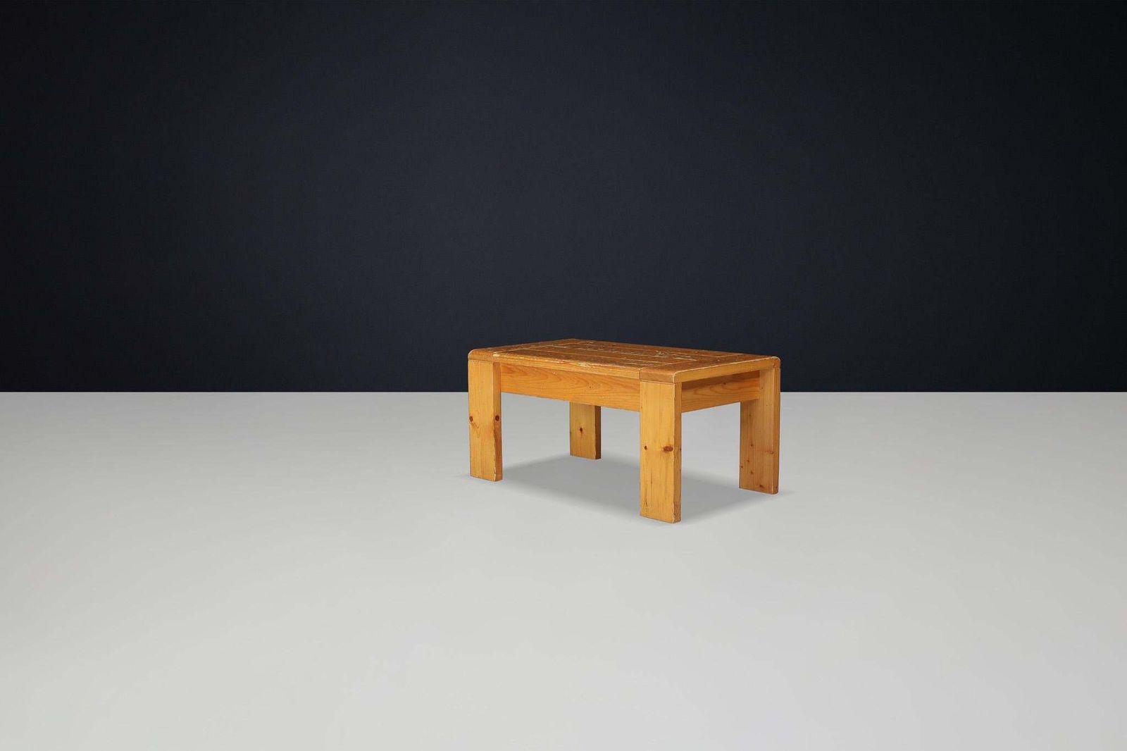 photo furniture Mid Century Modern Charlotte Perriand “Les Arcs” Coffee Table In Pine