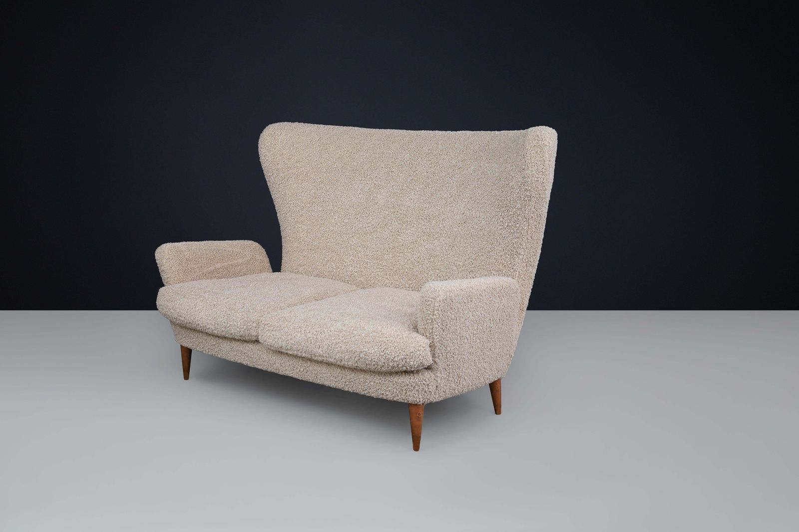 Mid Century Modern Sofa By Emilio Sala & Giorgio Madini In New Teddy Upholstery. photo furniture