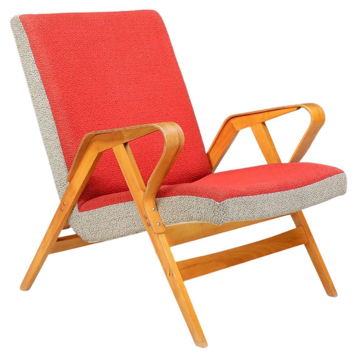 František Jirák For Tatra Nábytok Lounge Chair In Original Upholstery, 1960s Cz