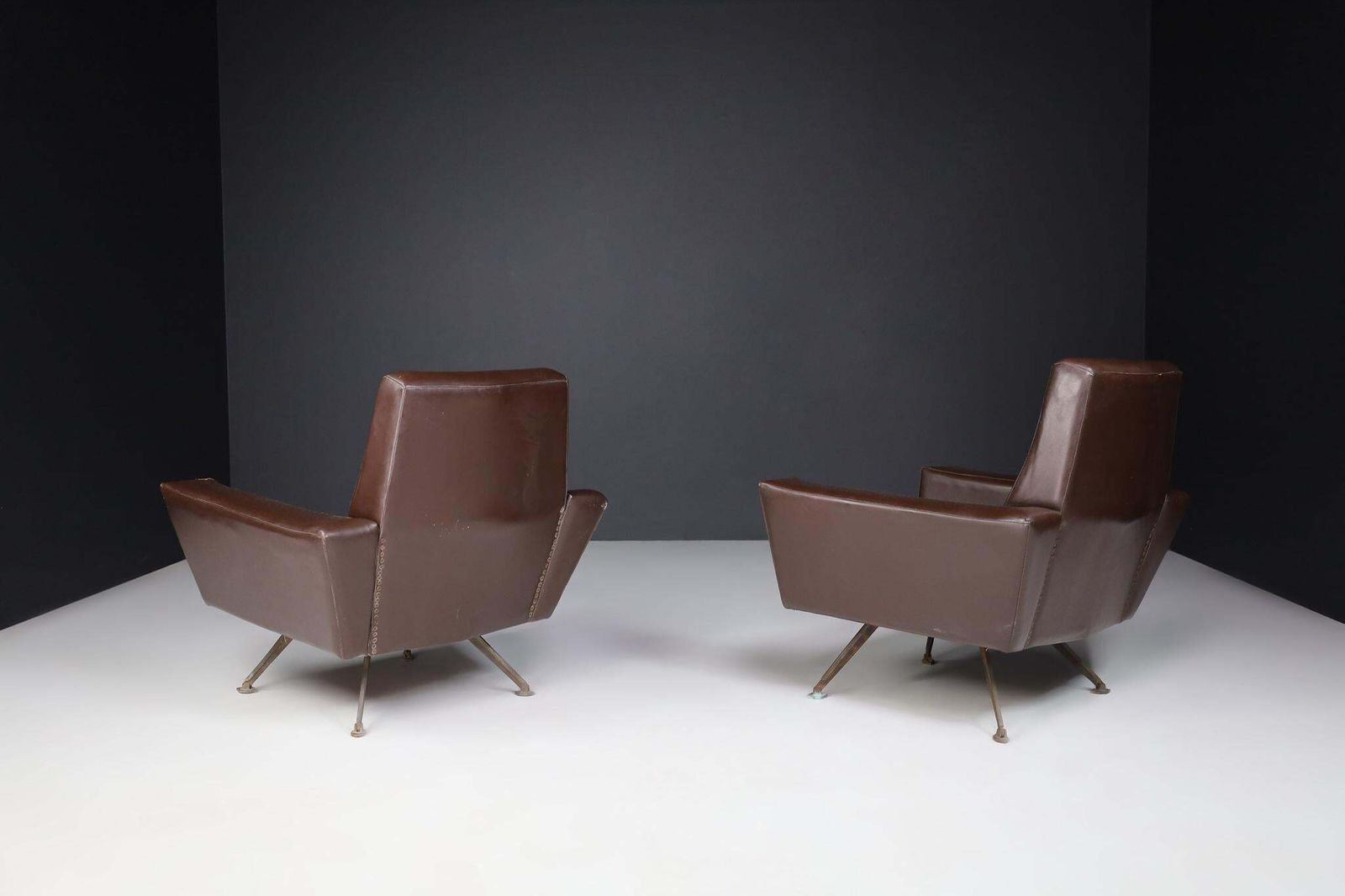 Pair Of Armchairs By Studio Tecnico Italy A.P.A. And Designed By Lenzi 1950s photo Furniture