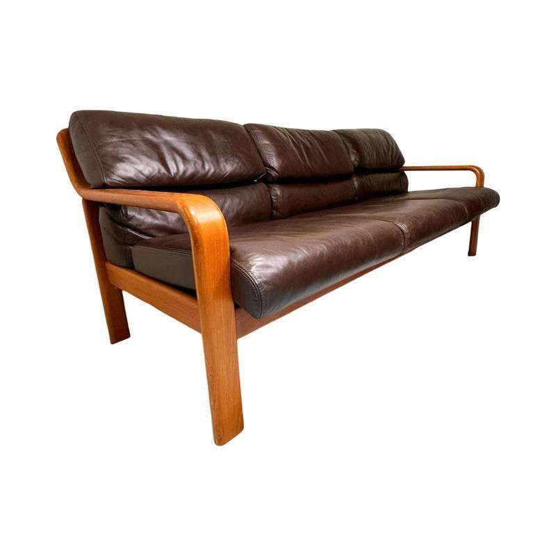Mid Century Scandinavian Teak 3 Seater Sofa, 2 Seater Sofa And Armchair By L. Olsen & Søn, 1960s, Set Of 3 photo furniture
