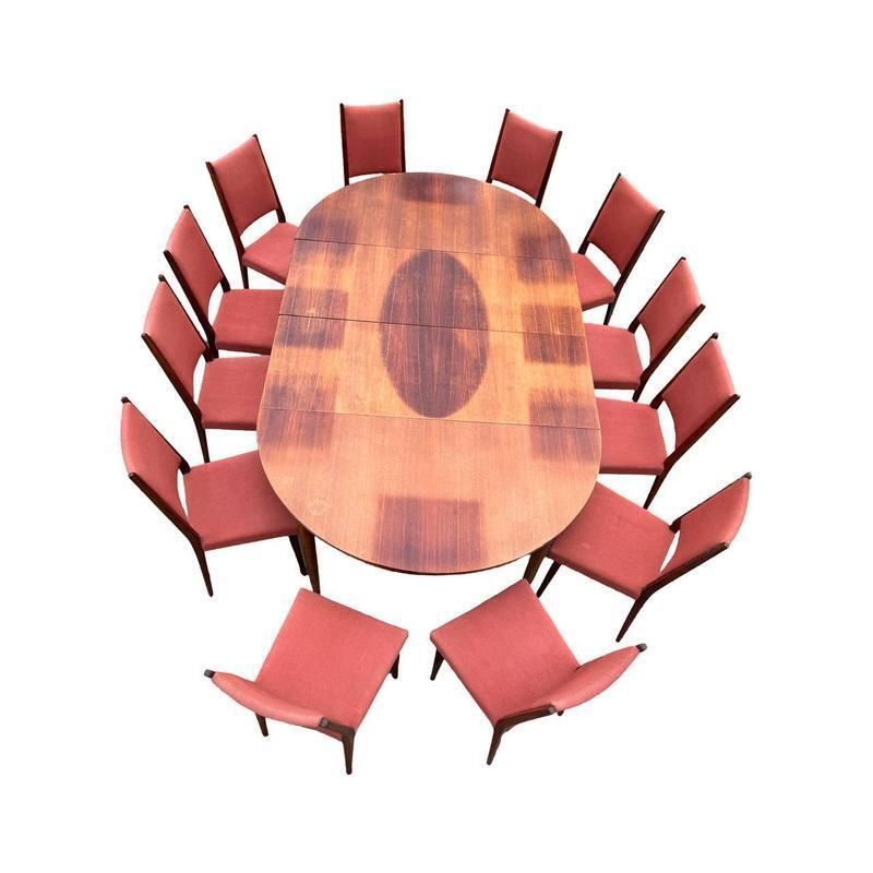 Furniture Scandinavian Rosewood Chairs Attributed To Knoll Antimott, 1950s, Set Of 12 photo