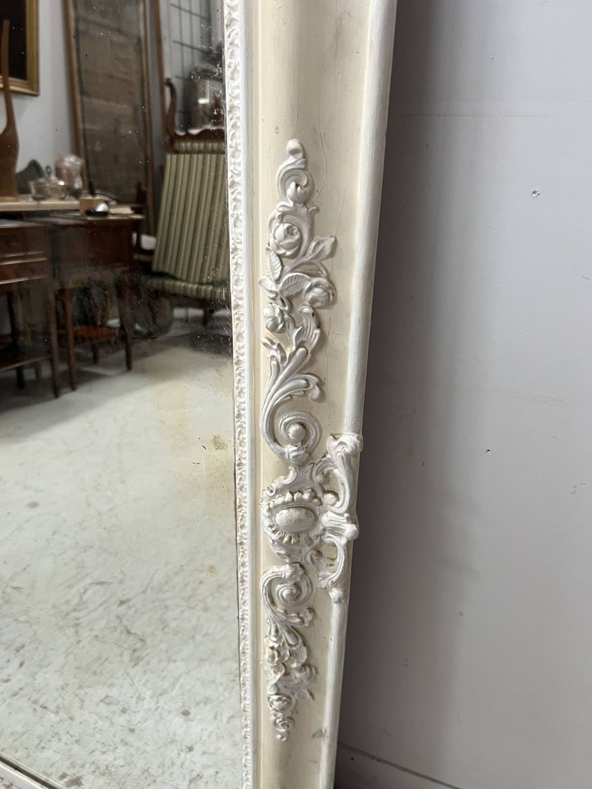 Louis XVI Style Mirror In Wood And Patinated Stucco, 20th Century photo Home Decor