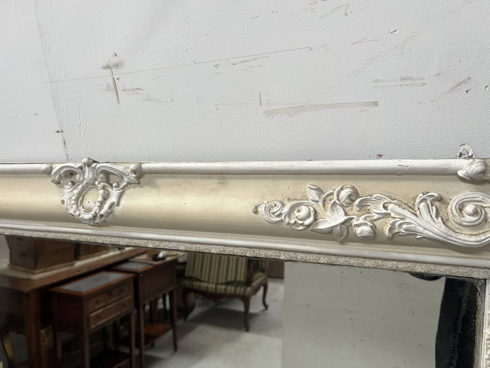 Louis XVI Style Mirror In Wood And Patinated Stucco, 20th Century photo 588.38