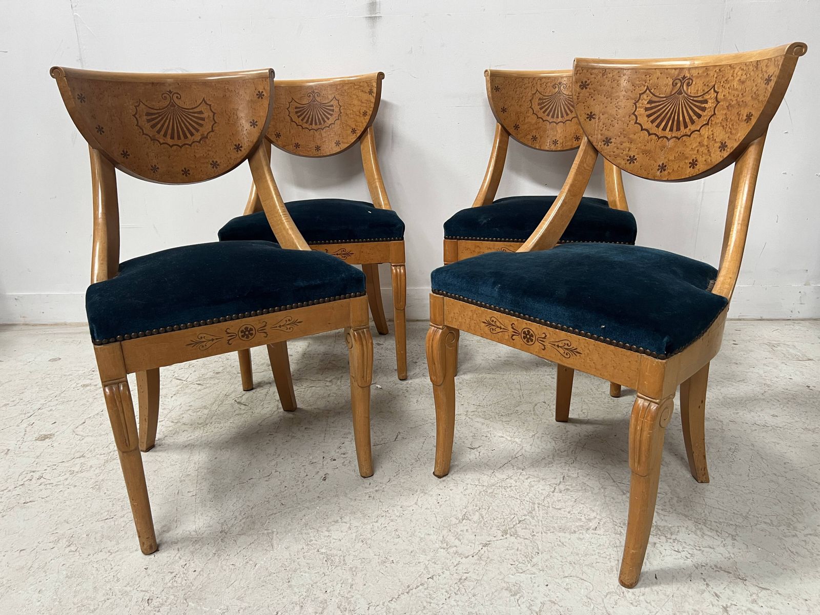 Set Of Four 20th Century Charles X Style Maple Wood Chairs photo buy