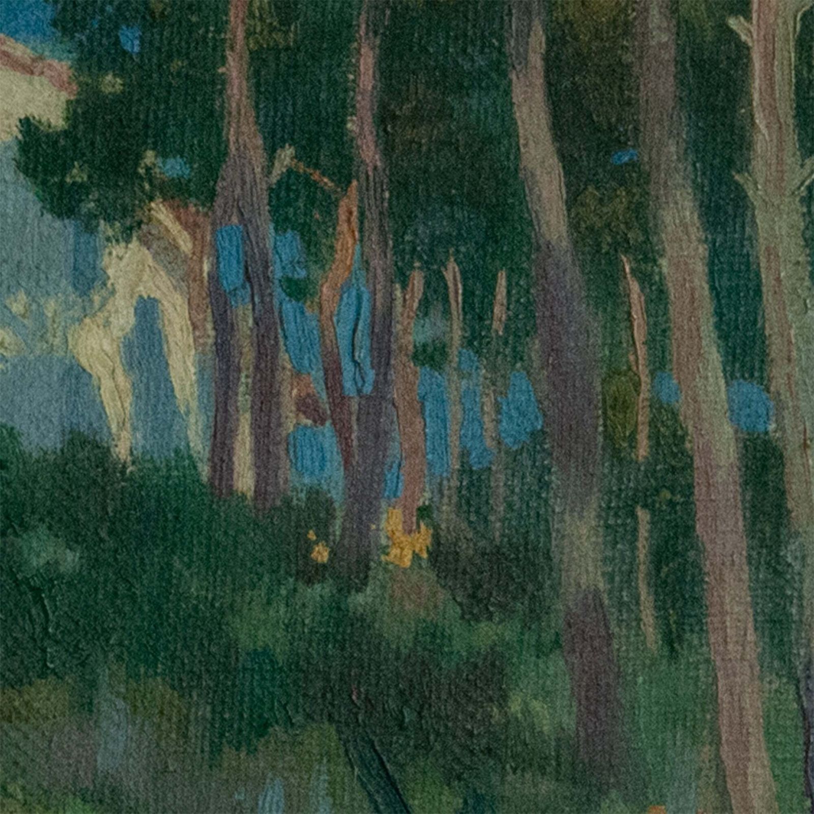 Kapel Tussen De Pijnbomen – Coloristisch Olieverfschilderij Op Doek photo Kunst