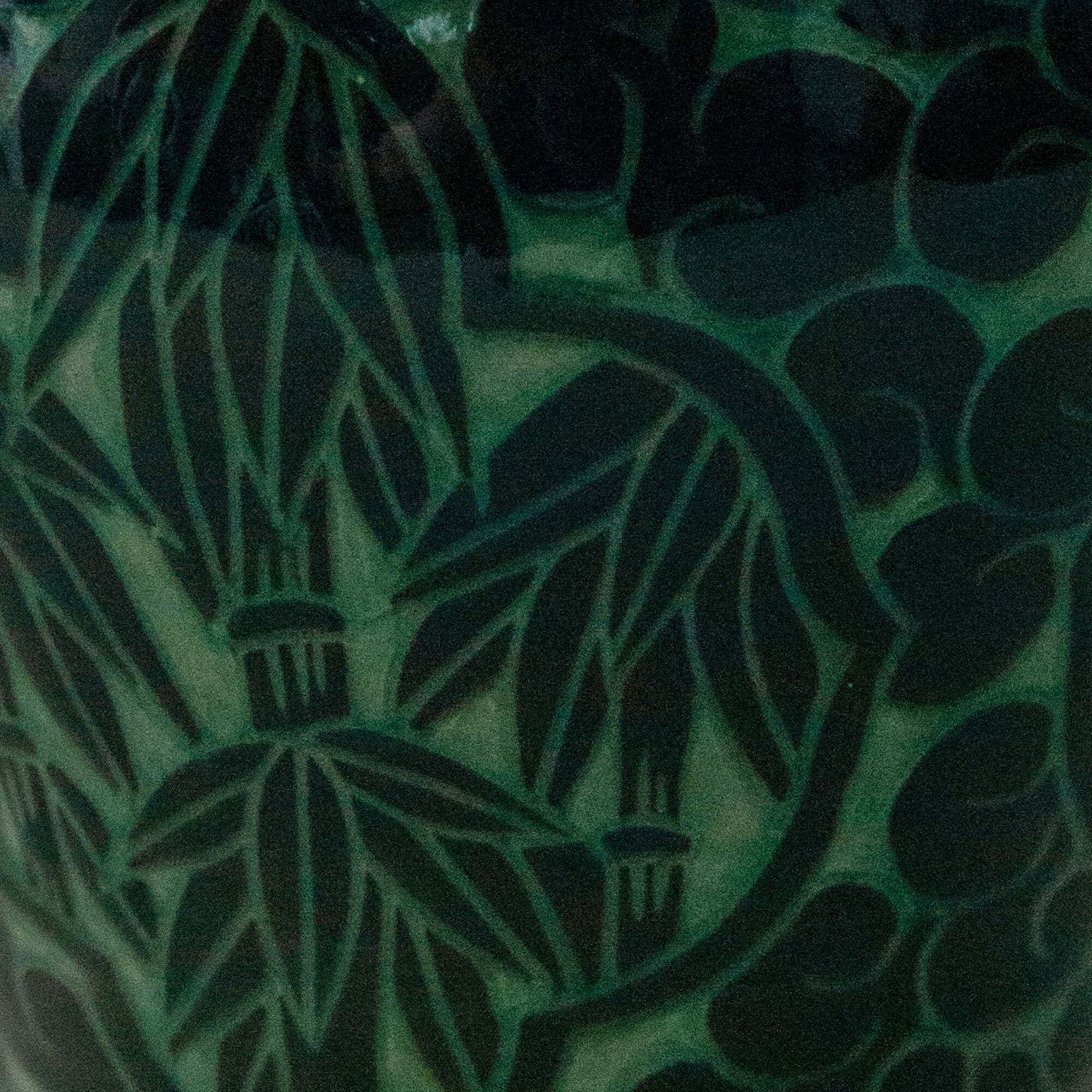 Vaas Met Bamboedecor In Groen – Gesigneerd Aziatisch Atelieraardewerk photo furniture