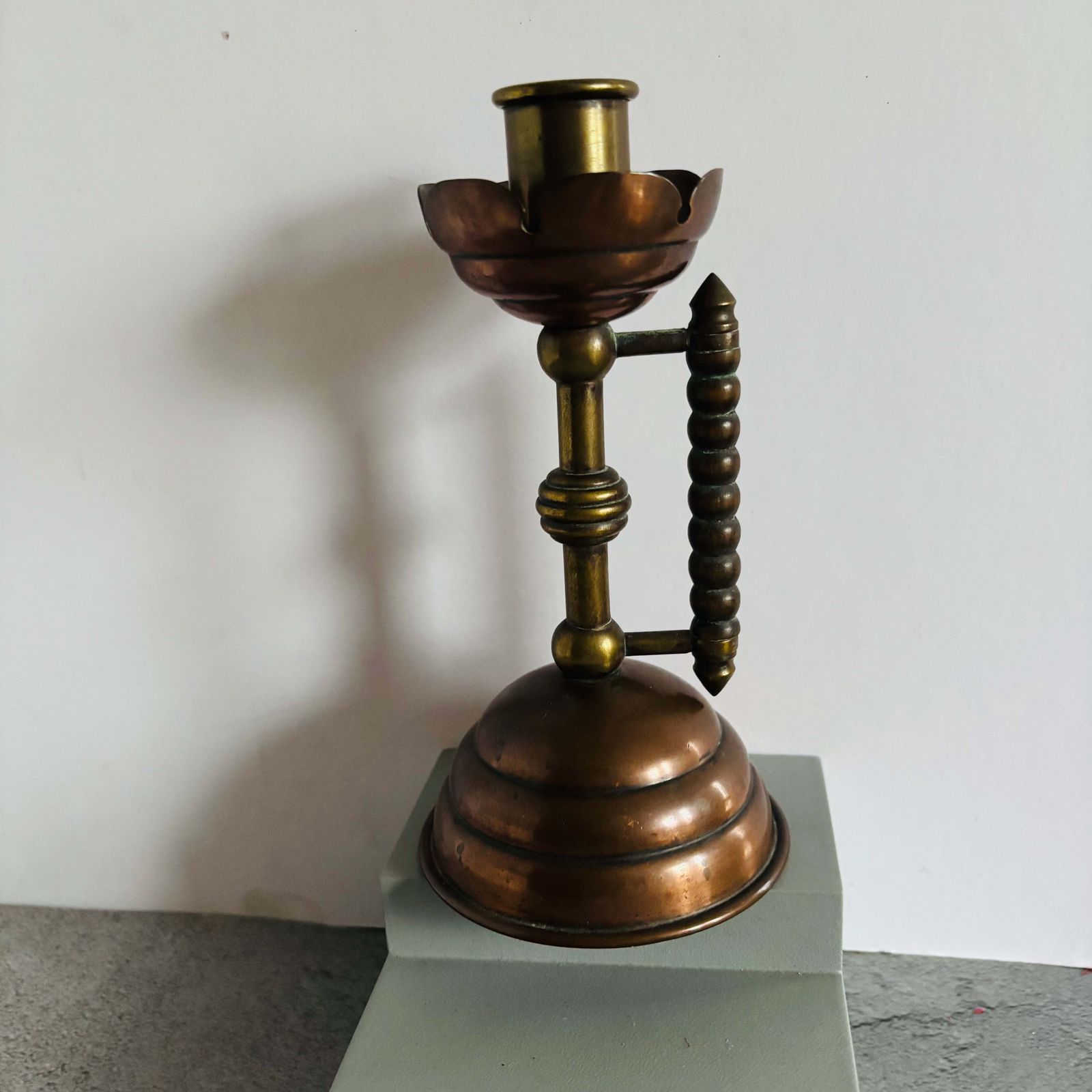 Arts & Crafts Copper And Brass Candlestick photo furniture