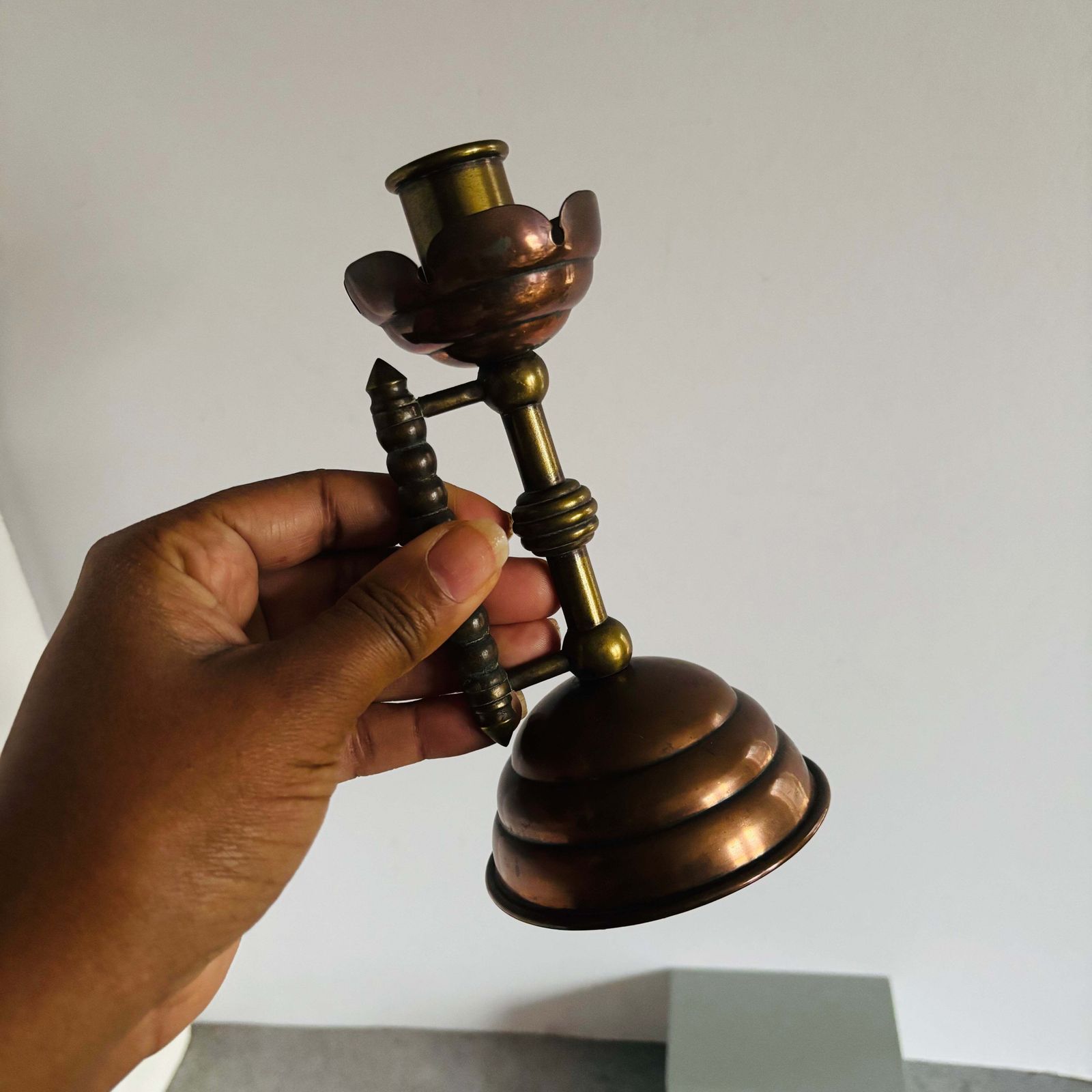 photo vinterior Arts & Crafts Copper And Brass Candlestick