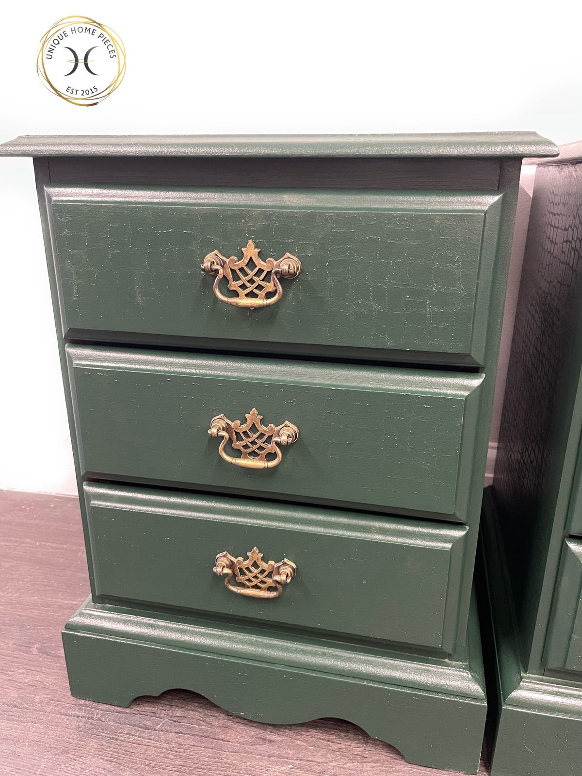 Set Of Two Green Bedside Drawers photo furniture