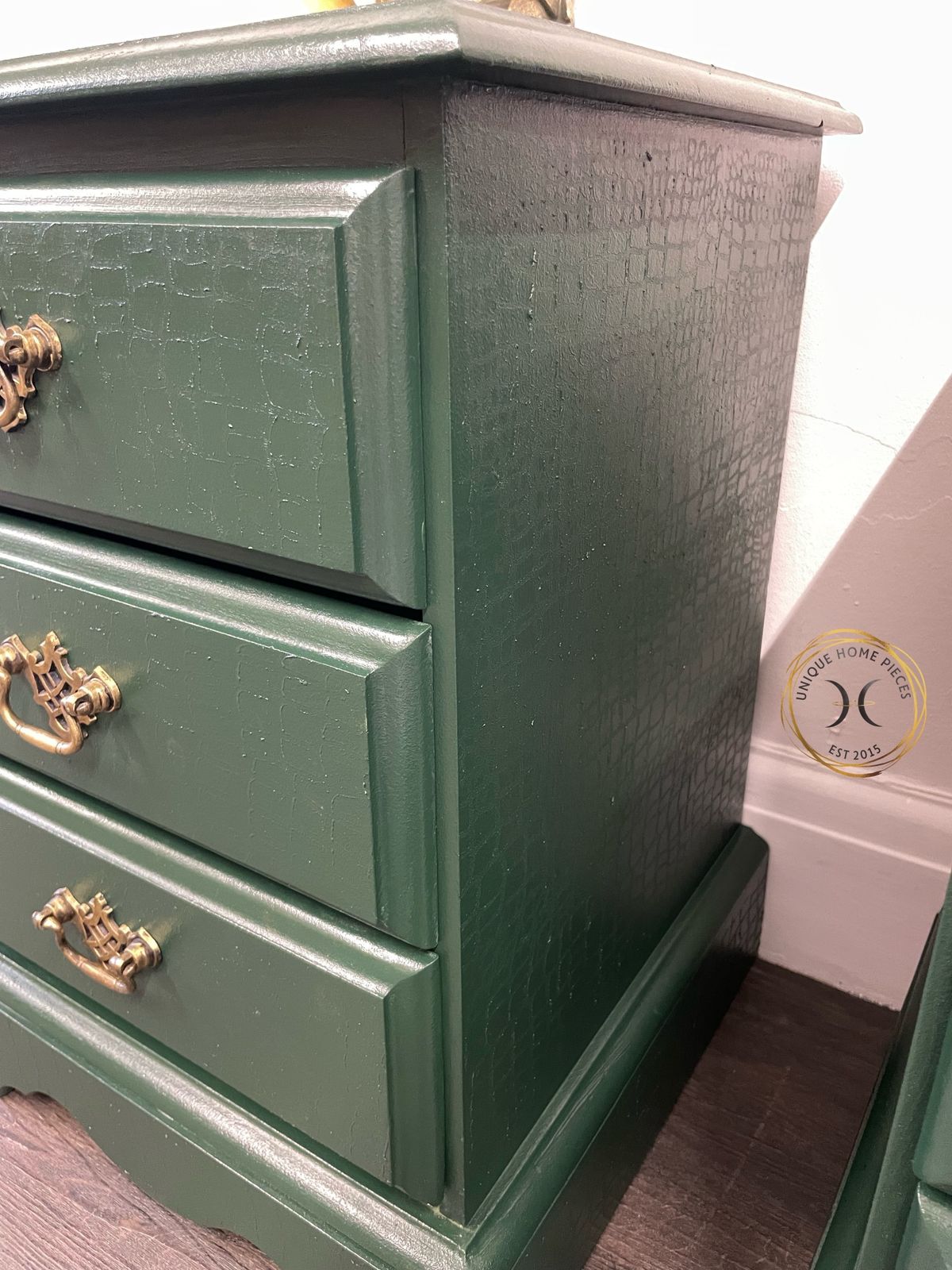photo for sale Set Of Two Green Bedside Drawers