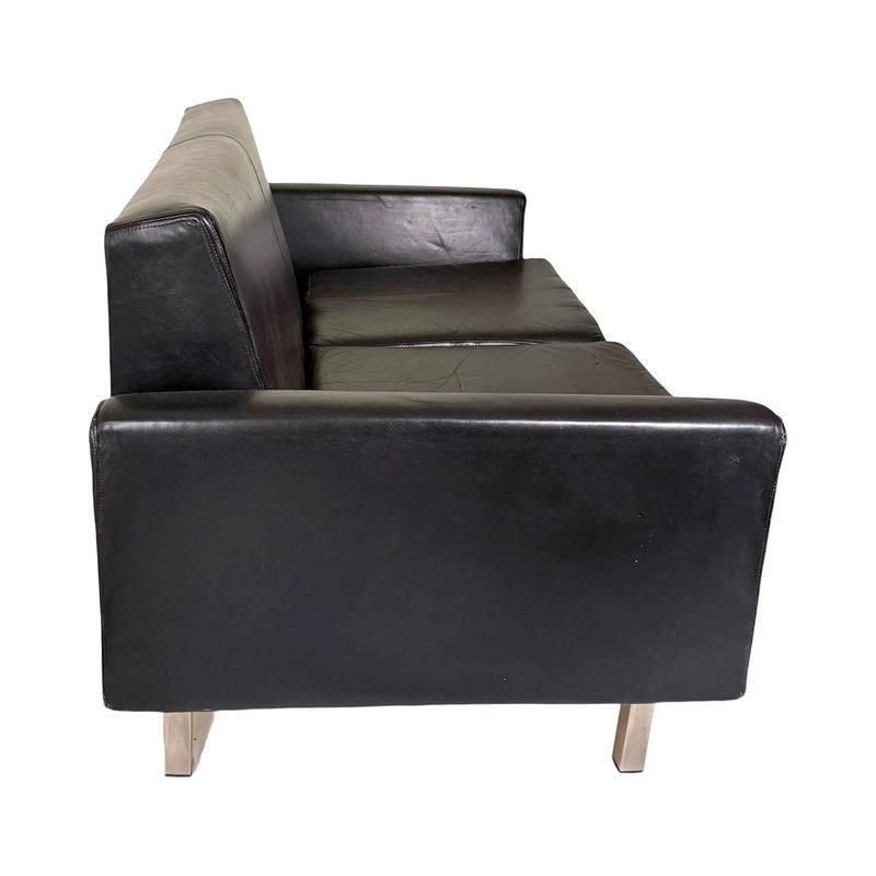Model F410 Lounge Set In Black Leather By Theo Ruth For Artifort, 1950s, Set Of 3 photo vintage