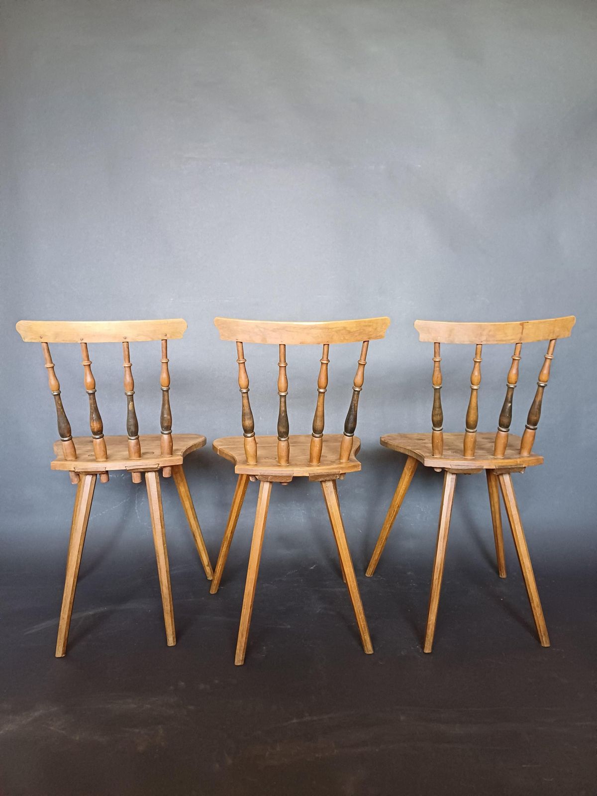 Antique Slovenian Alps Farm Chairs, 1930s, Set Of 3 photo Furniture