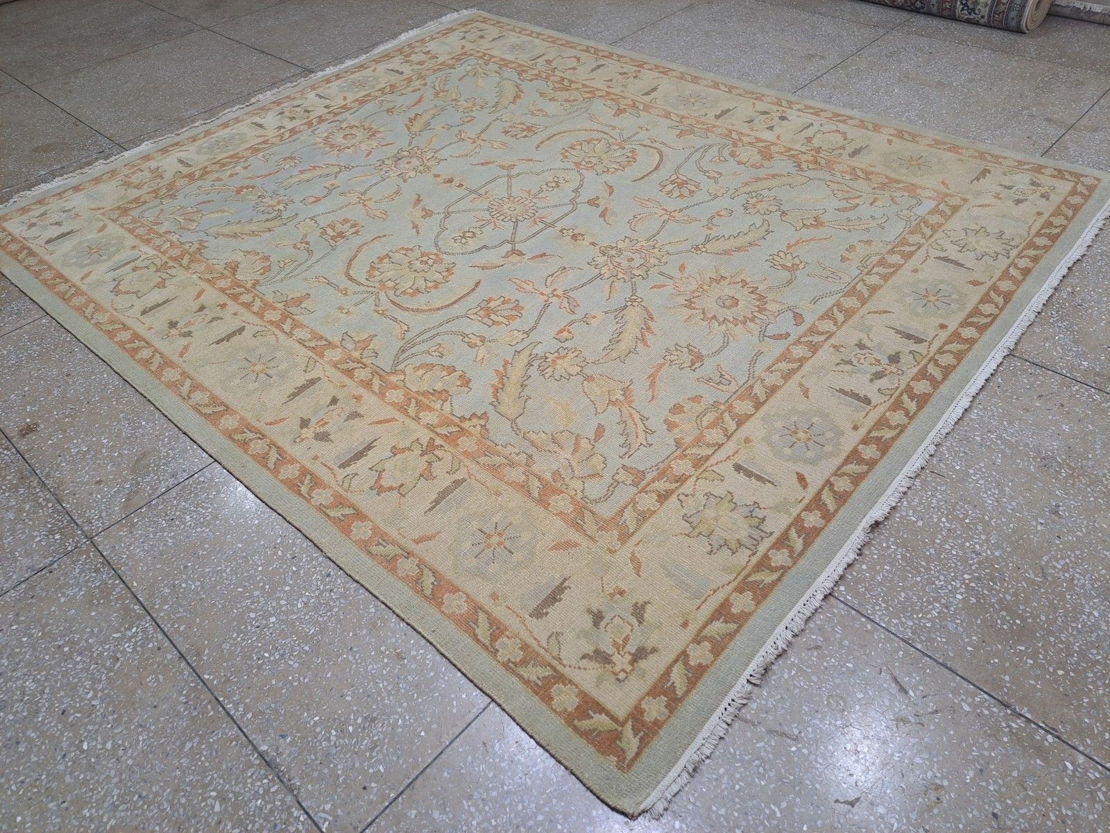 8x10 Ft New Handmade Oushak Rug. 100% Wool, Custom Size, Indian Craftsmanship photo Textiles