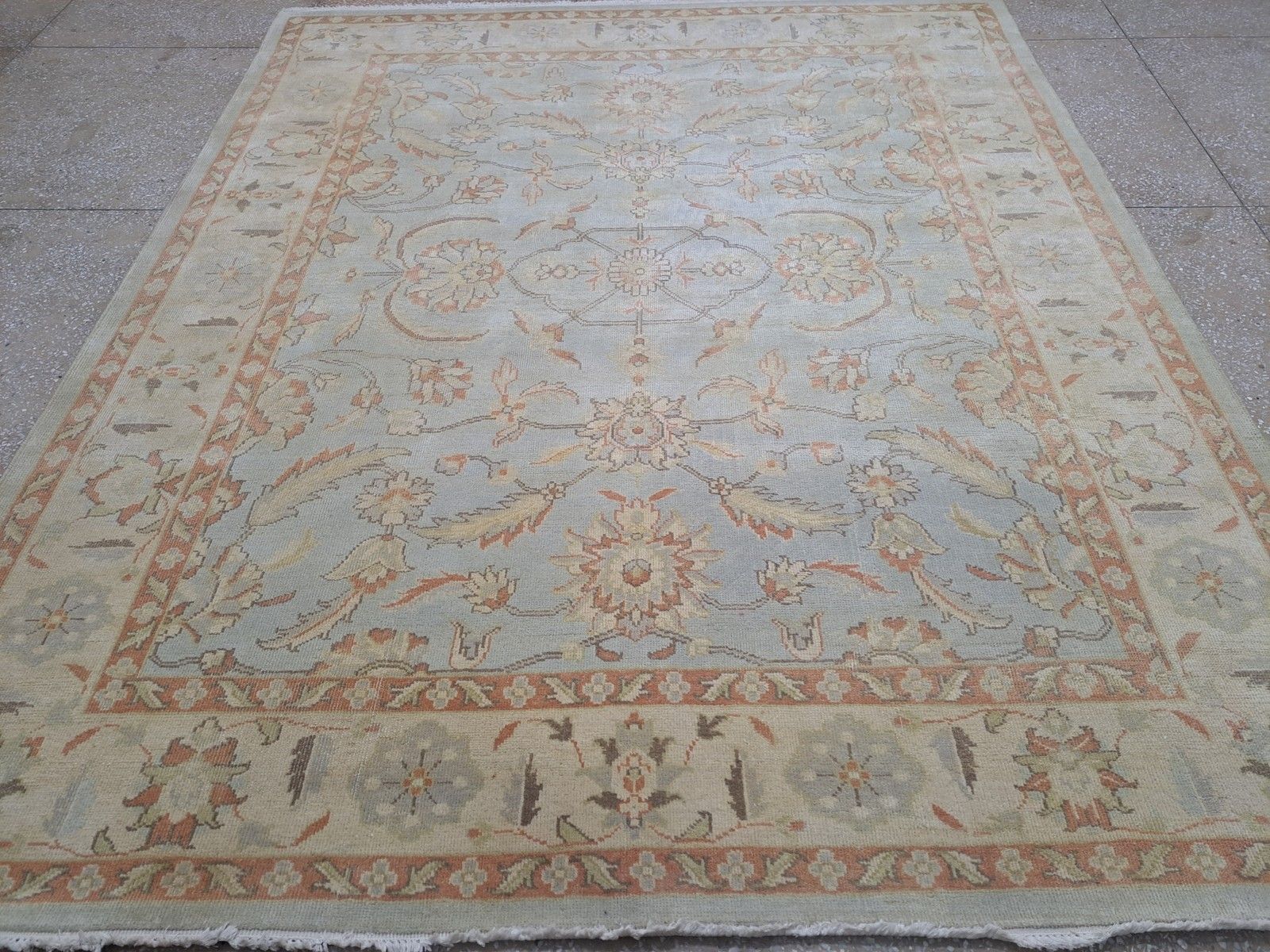 8x10 Ft New Handmade Oushak Rug. 100% Wool, Custom Size, Indian Craftsmanship photo vinterior