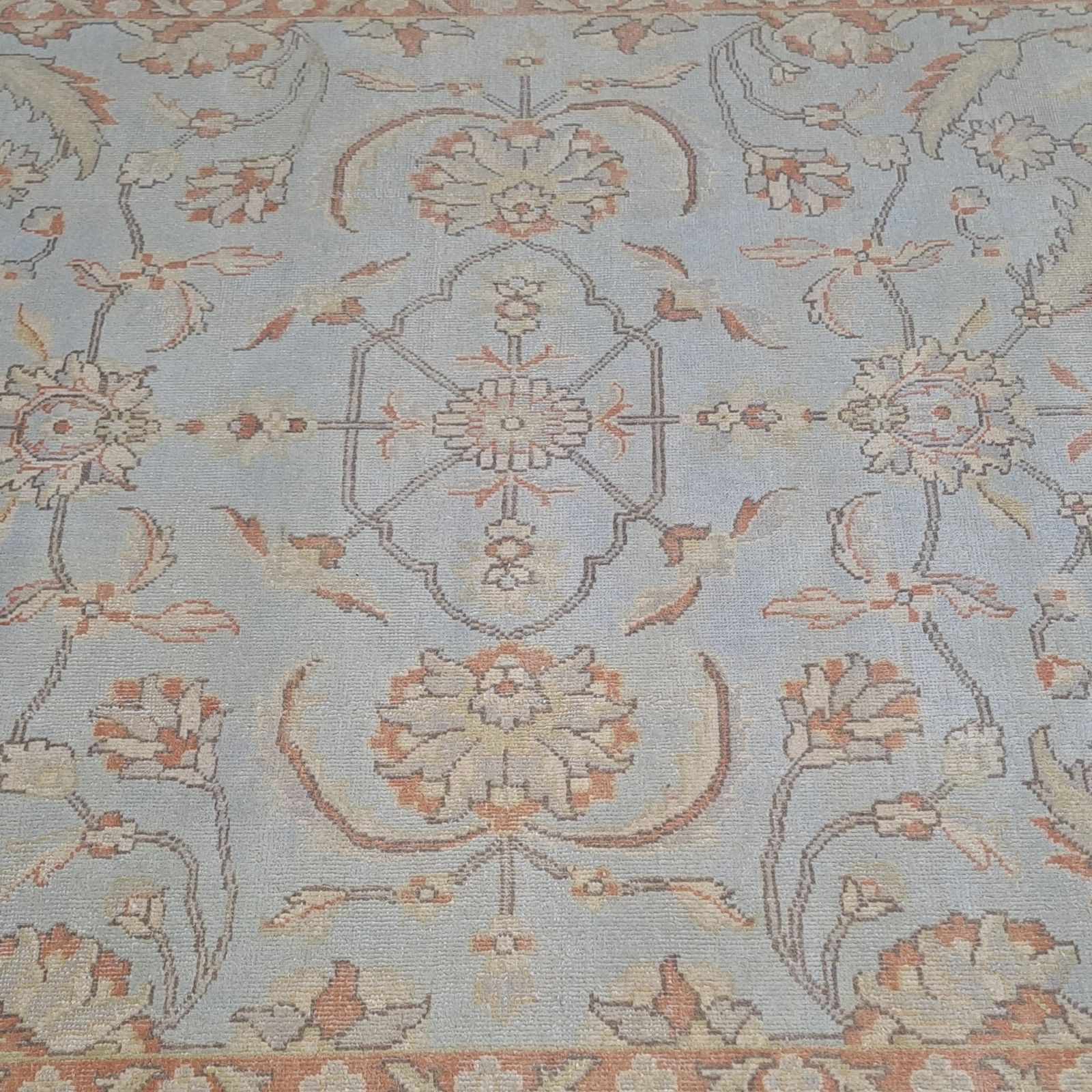 photo furniture 8x10 Ft New Handmade Oushak Rug. 100% Wool, Custom Size, Indian Craftsmanship