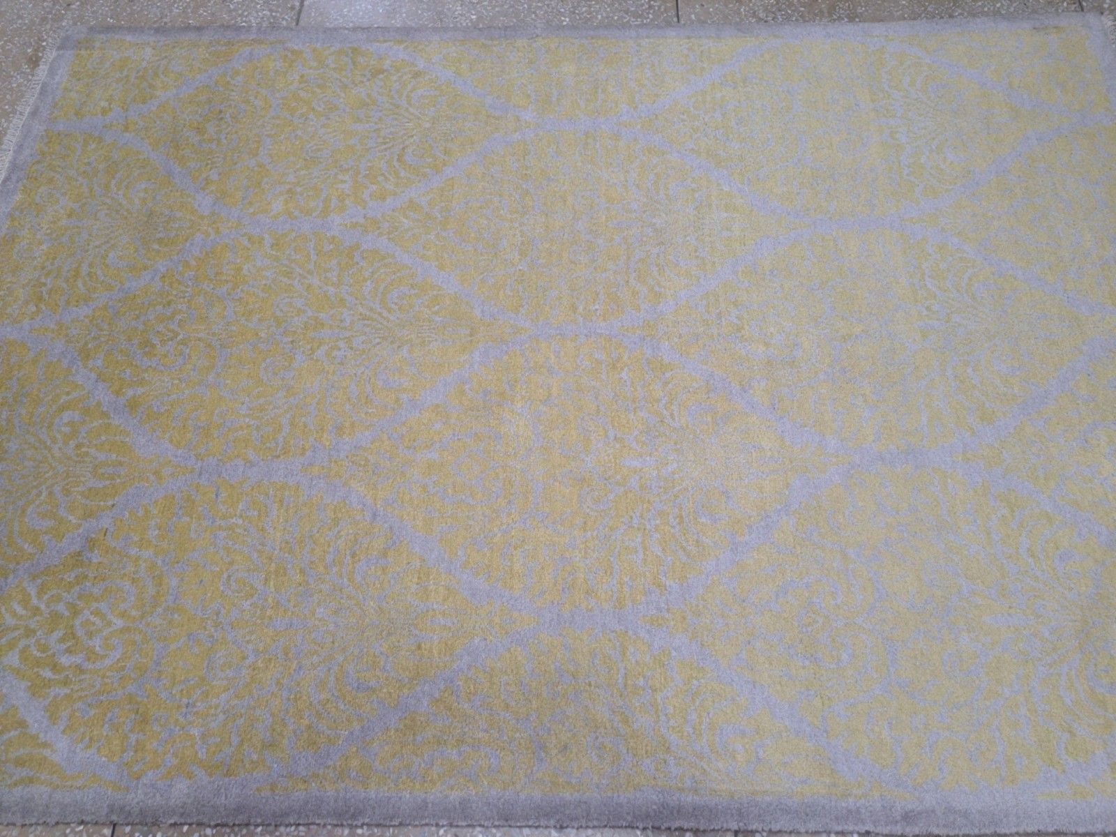 5.6x8 Ft Pure Silk Handmade Rug. Hand Knotted Carpet For Modern Living Room photo for sale