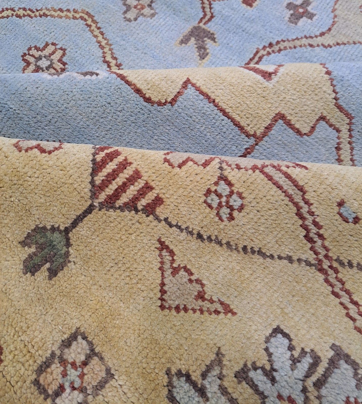 9x12 Ft New Hand Knotted Oushak Style Rug. 100% Wool Carpet. Custom Options Avl. photo vintage