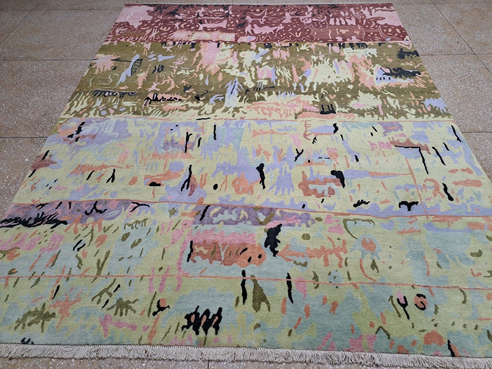 8x10 Ft Hand Knotted Nepalese Rug. 100% Wool & Silk Touch. Brand New Carpet photo 2642.0