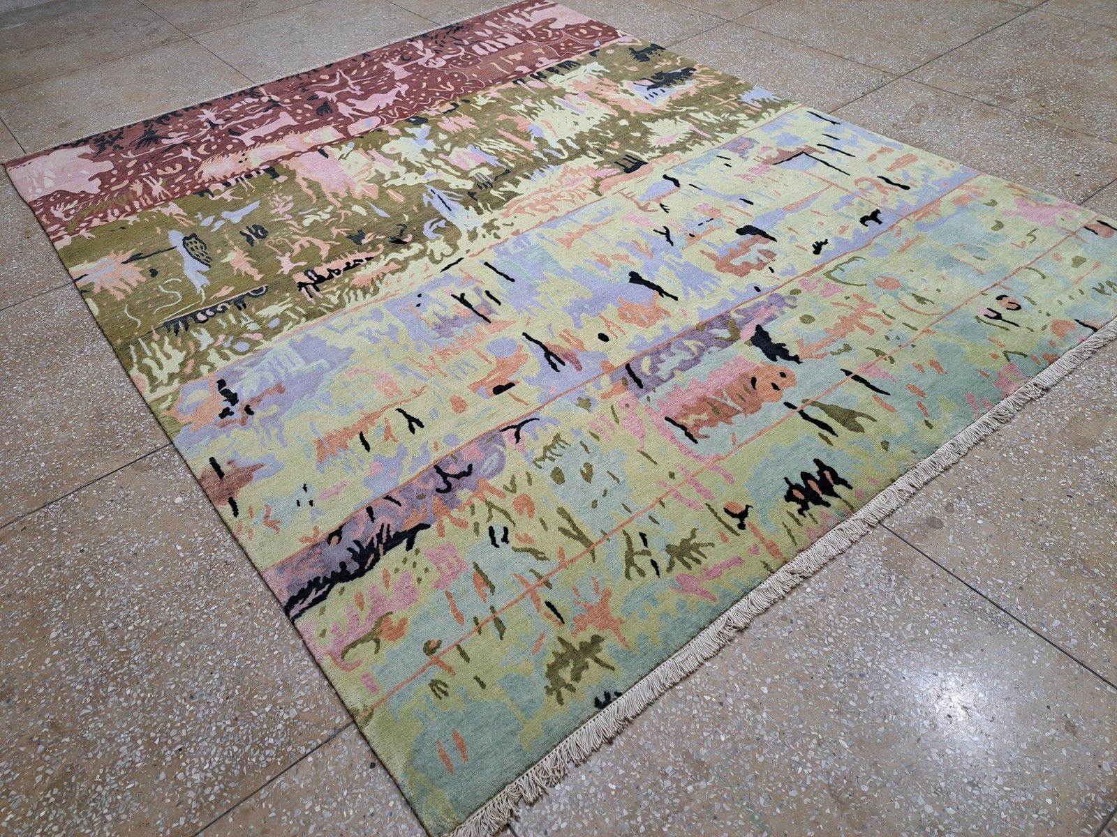 8x10 Ft Hand Knotted Nepalese Rug. 100% Wool & Silk Touch. Brand New Carpet photo vinterior